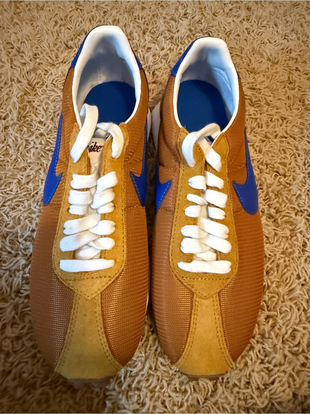 Nike Brown and Royal Blue Retro Low-Top Sneakers - Picture 4 of 5